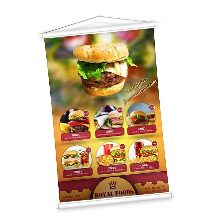 BANNERS C/BASTÃO FRONT LIGHT 440G 80X120CM - 4X0