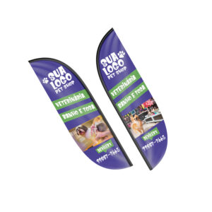WIND BANNER BANDEIRA AVULSA TECIDO OXFORD G MODELO PENA - 4X4 - 1unid