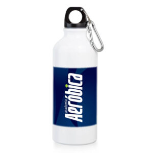 SQUEEZE DE ALUMÍNIO ERALD COM MOSQUETÃO 500ML BRANCA - 4X0 - 10unid