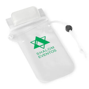 BOLSA PARA CELULAR PVC IMPERMEÁVEL TRANSPARENTE DETALHE BRANCO - 1X0 - 50unid