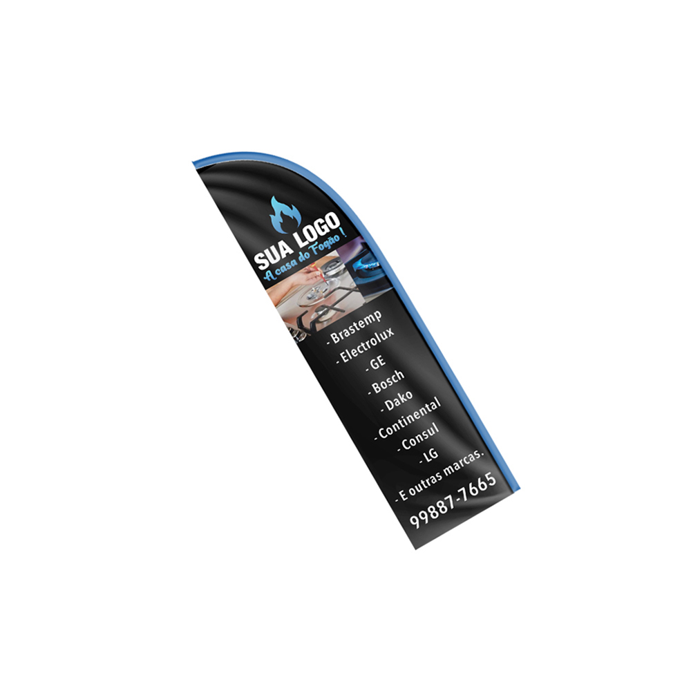 WIND BANNER BANDEIRA AVULSA TECIDO OXFORD G MODELO FACA - 4X0 - 1unid