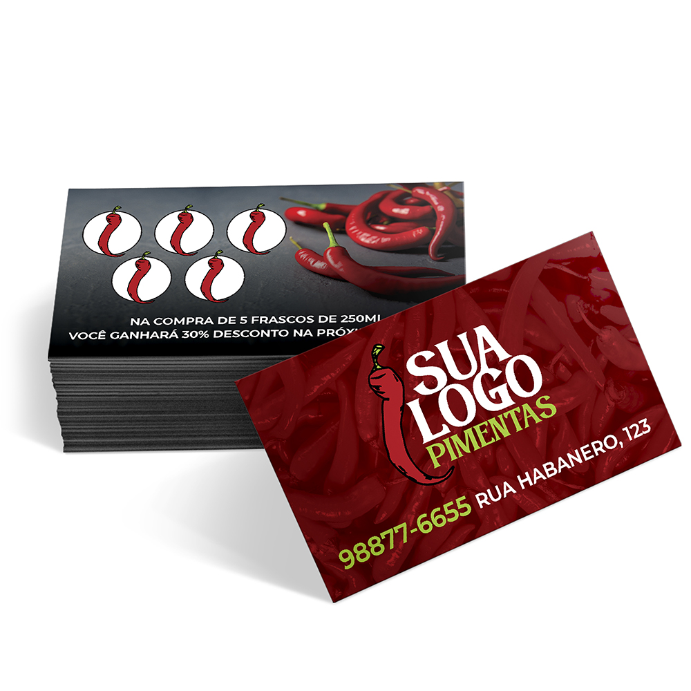 CARTÕES FIDELIDADE COUCHÊ 275G SEM VERNIZ - 4X4 - 250unid
