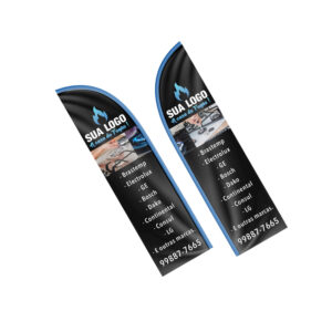 WIND BANNER BANDEIRA AVULSA TECIDO OXFORD G MODELO FACA - 4X4 - 1unid