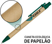 CANETAS IMPRESSÃO COLORIDA ECOLÓGICAS PAPELÃO VERDE - 4X4 - 50unid